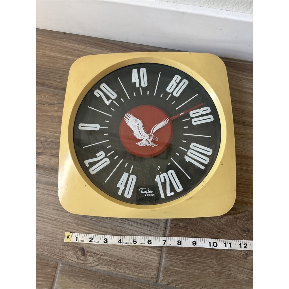Vintage Taylor Patio Thermometer Sybron Yellow Eagle Logo - For Parts